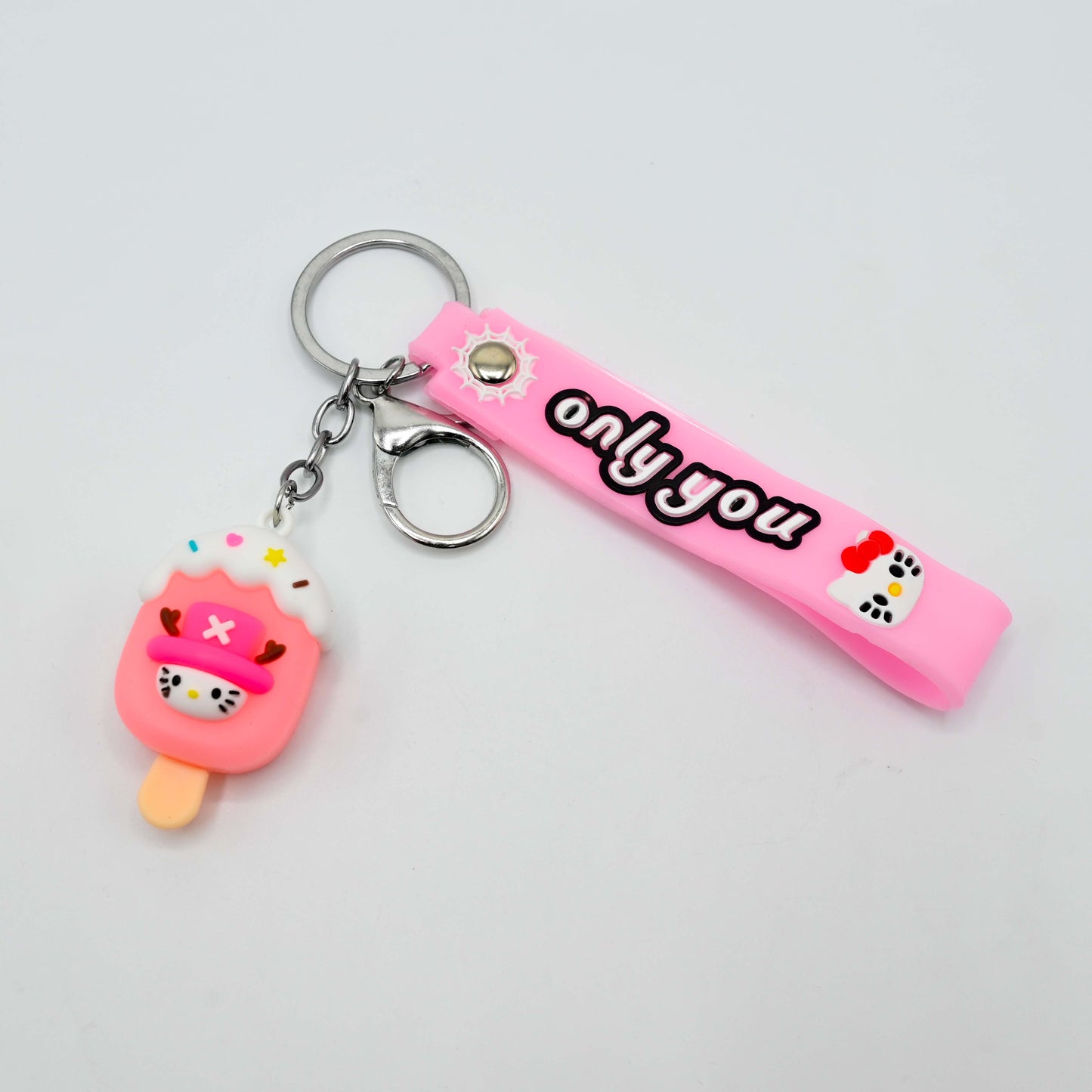 Cute Ice Cream Keychain with Rubber Strap (JB-06)