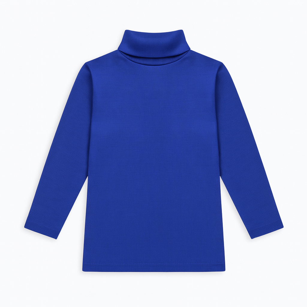 Boys High-Neck Sweater (Royal-Blue)
