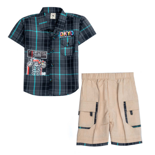 Boys Cotton Half Sleeves Suit | Trendy & Comfortable Summer Outfit - kids clothing by New Outfit Pakistan