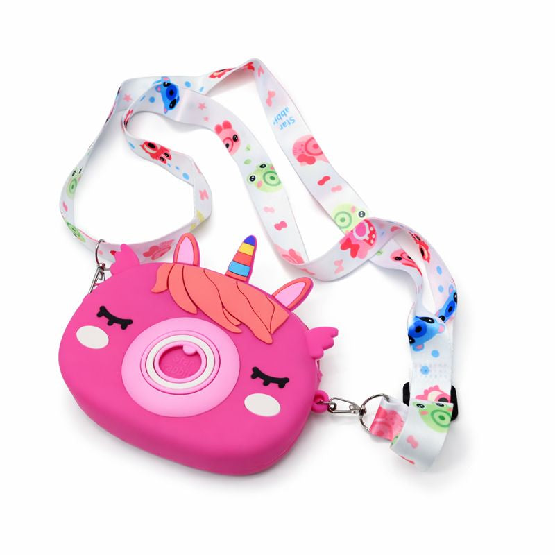 Cute Unicorn Camera-Style Silicone Sling Bag for Kids & Girls (JB-07)