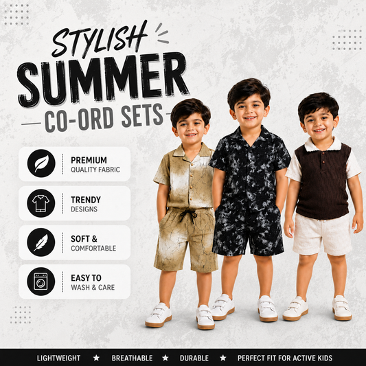 Multi Colors Stylish Summer Co-Ord Sets for Boys - kids clothing by New Outfit Pakistan