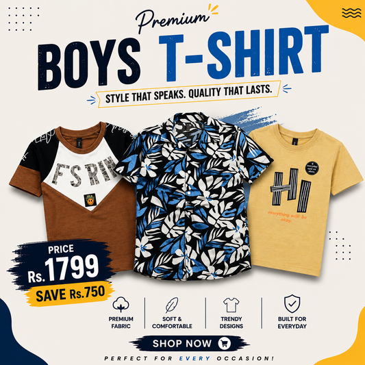 Boys Premium Casual T-Shirt Summer Collection Soft Cotton Trendy Kids Wear - kids clothing by New Outfit Pakistan - image 3