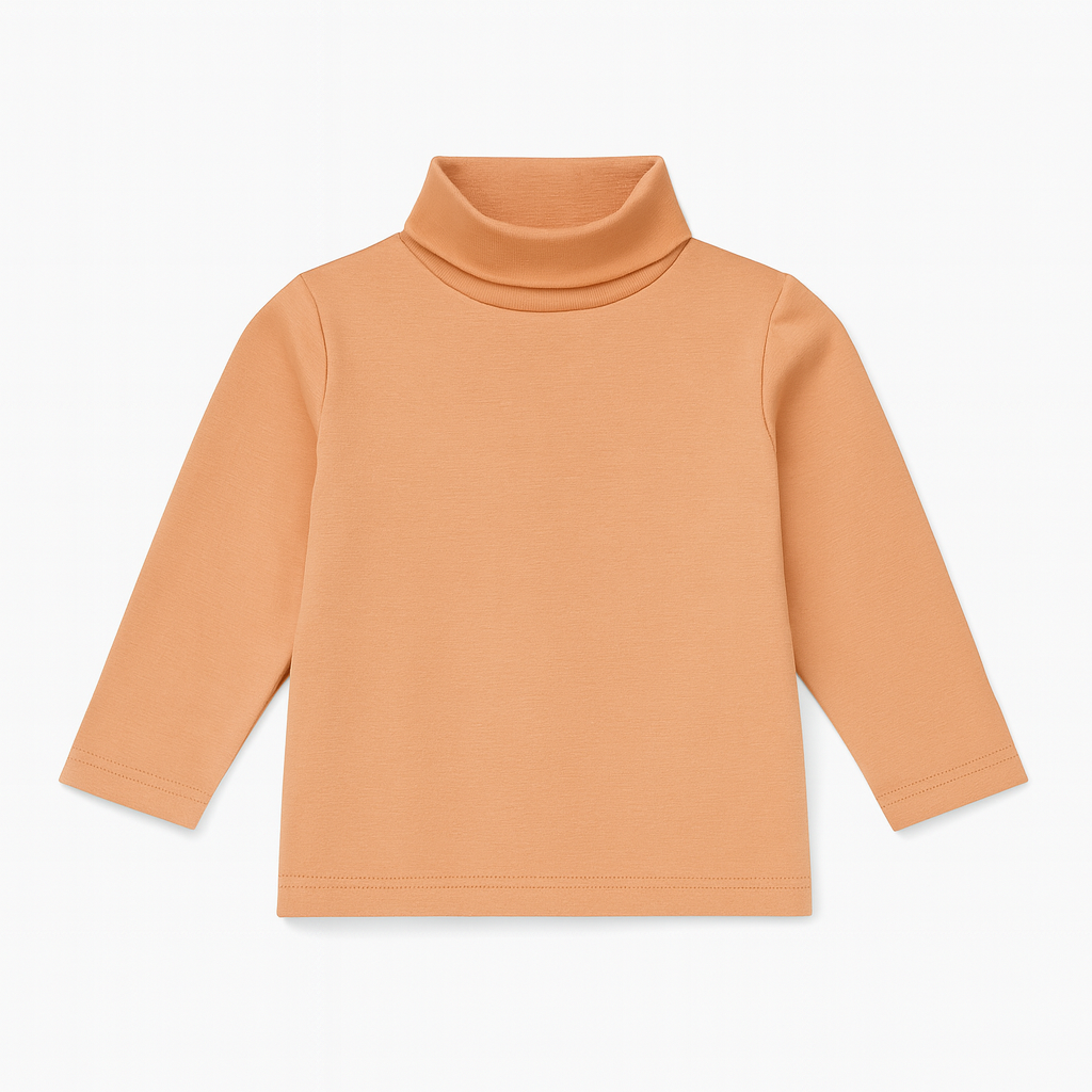 Girls High-Neck Sweater (Orange)