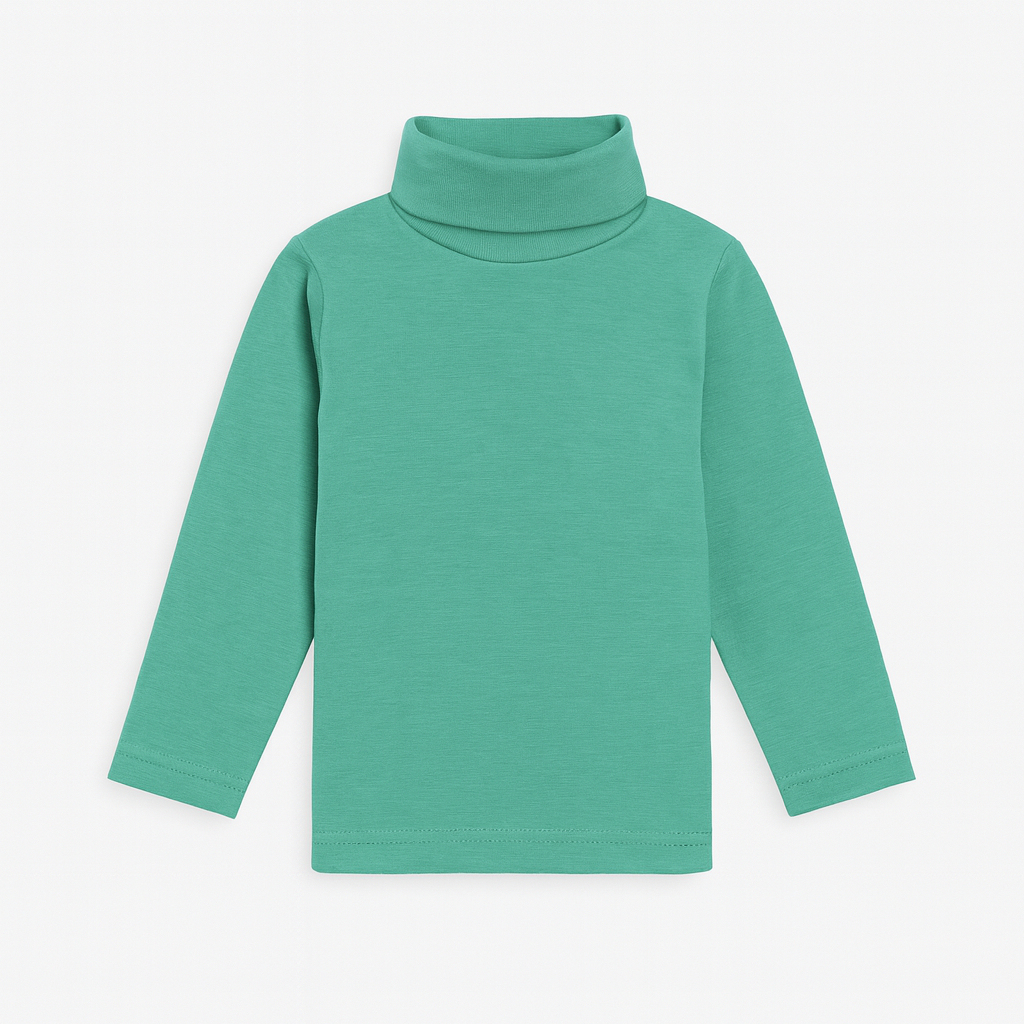 Girls High-Neck Sweater (Ice-Green)