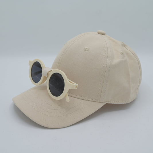 Cotton Cap with Attached Round Sunglasses - kids clothing by New Outfit Pakistan