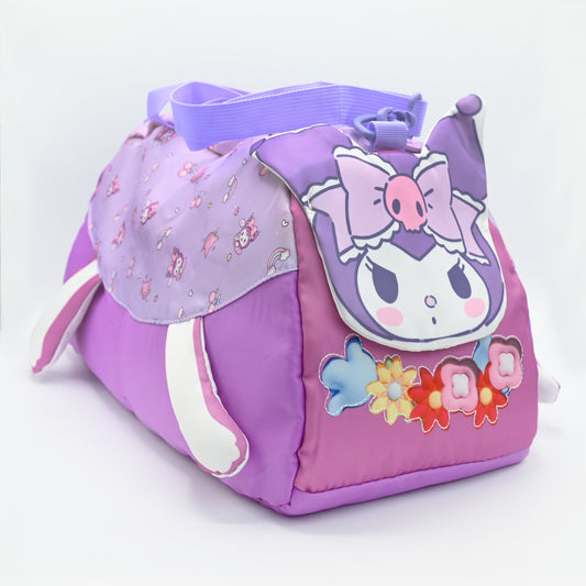 Cute Cartoon Character Kids Travel & Storage Bag – Purple - kids clothing by New Outfit Pakistan