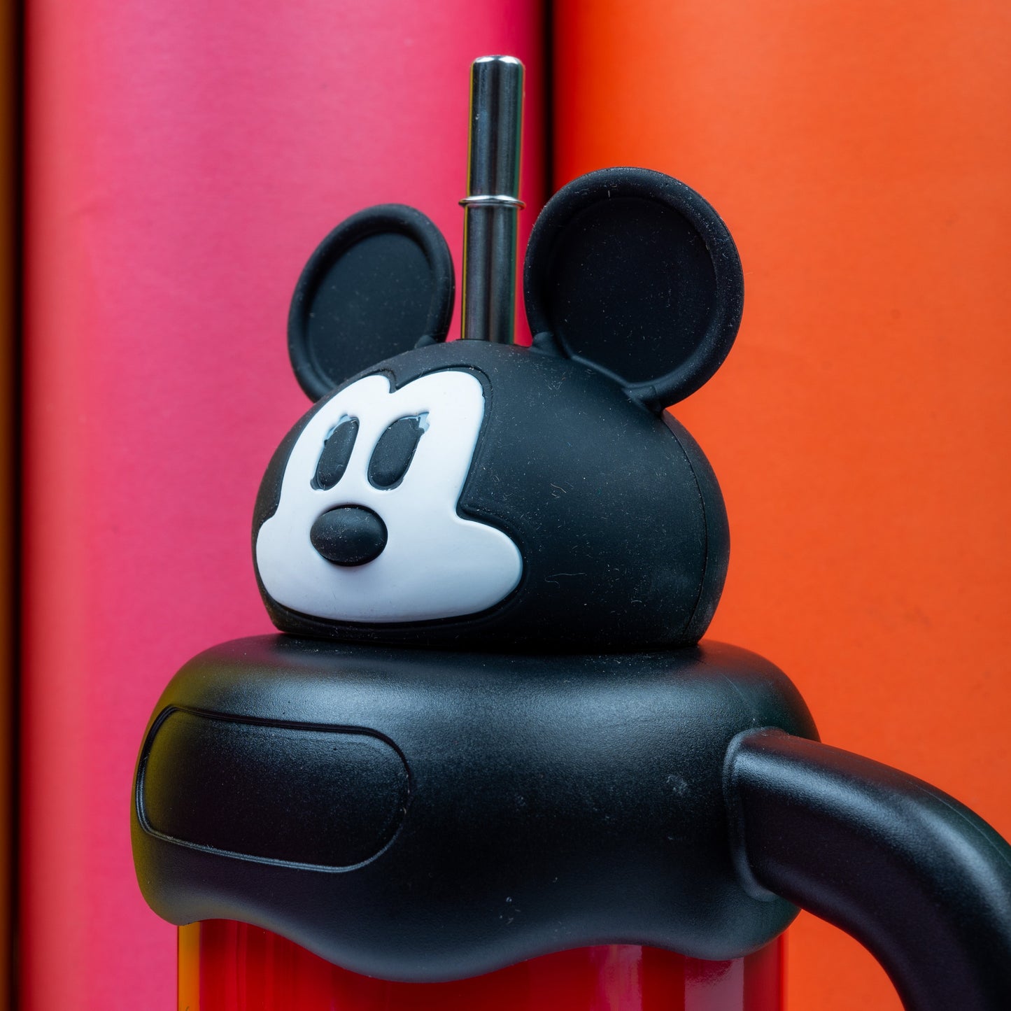 Mickey Mouse Red Travel Tumbler with Handle & Straw – Kids Favorite Drink Cup