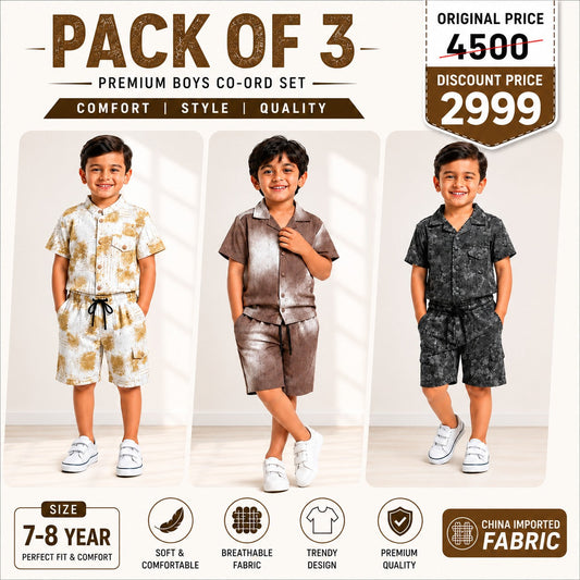 Kids Summer Co-Ord Set Bundle (Pack of 3) | Imported Fabric - kids clothing by New Outfit Pakistan