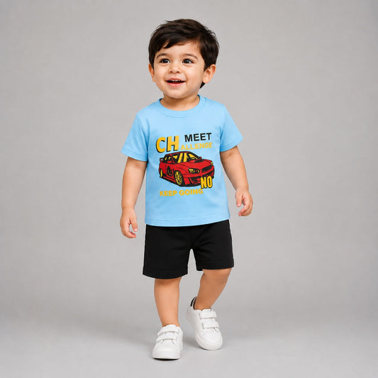 Kids Car Graphic Summer Co-Ord Set EB-284 - kids clothing by New Outfit Pakistan