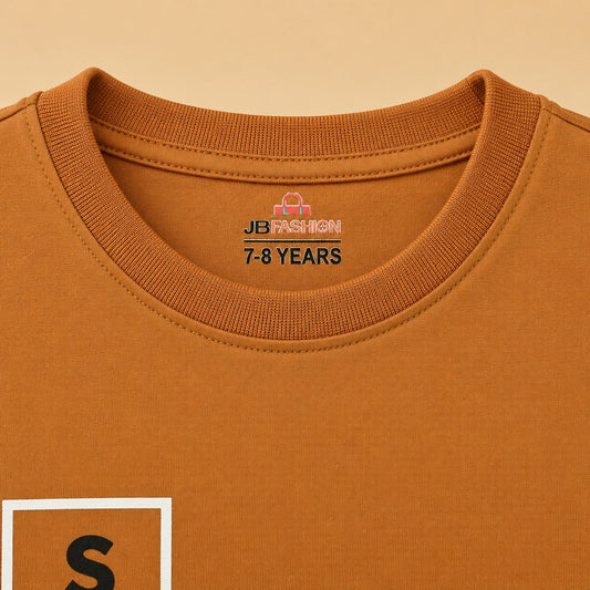 Saved By Grace Graphic Printed Rust Orange T-Shirt for Kids - kids clothing by New Outfit Pakistan - image 3