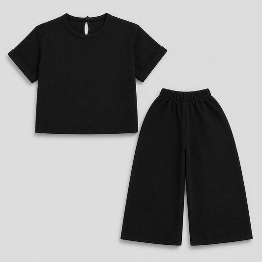 Girls Premium Co-Ord Set | Half Sleeve Top & Wide Leg Pants - kids clothing by New Outfit Pakistan - image 3