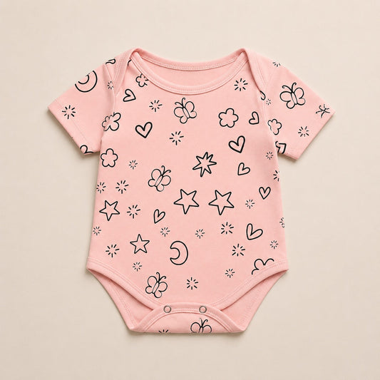 Baby Girls Printed Romper – Soft Jersey Fabric - kids clothing by New Outfit Pakistan - image 3