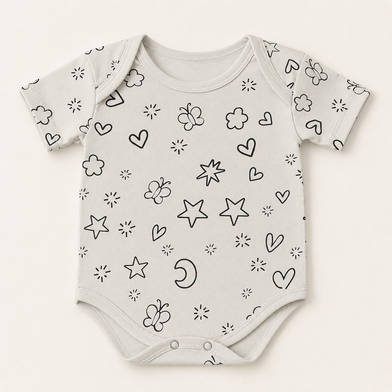 Baby Girls Printed Romper – Soft Jersey Fabric