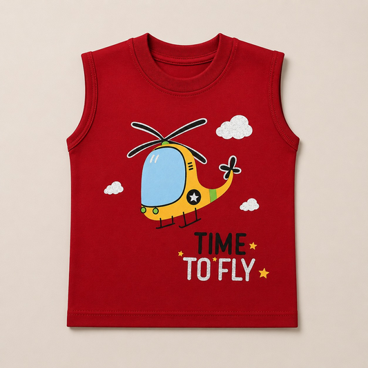 Kids Red Sando Shirt EB-276 - kids clothing by New Outfit Pakistan