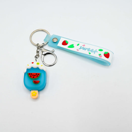 Cute Ice Cream Keychain with Rubber Strap (JB-06)