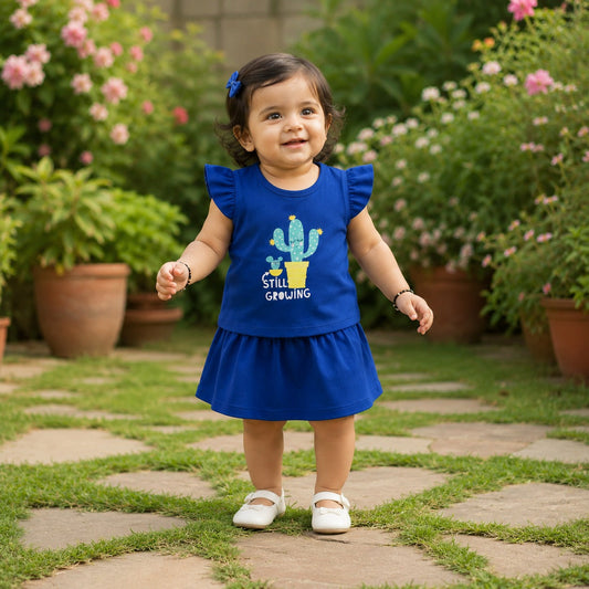 Baby Girls Flutter Sleeve Top & Skirt Set –