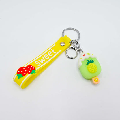 Cute Ice Cream Keychain with Rubber Strap (JB-06)