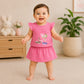 Baby Girls Flutter Sleeve Top & Skirt Set – Cherry Print - kids clothing by New Outfit Pakistan - image 2