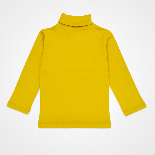 Girls High-Neck Sweater (Yellow)