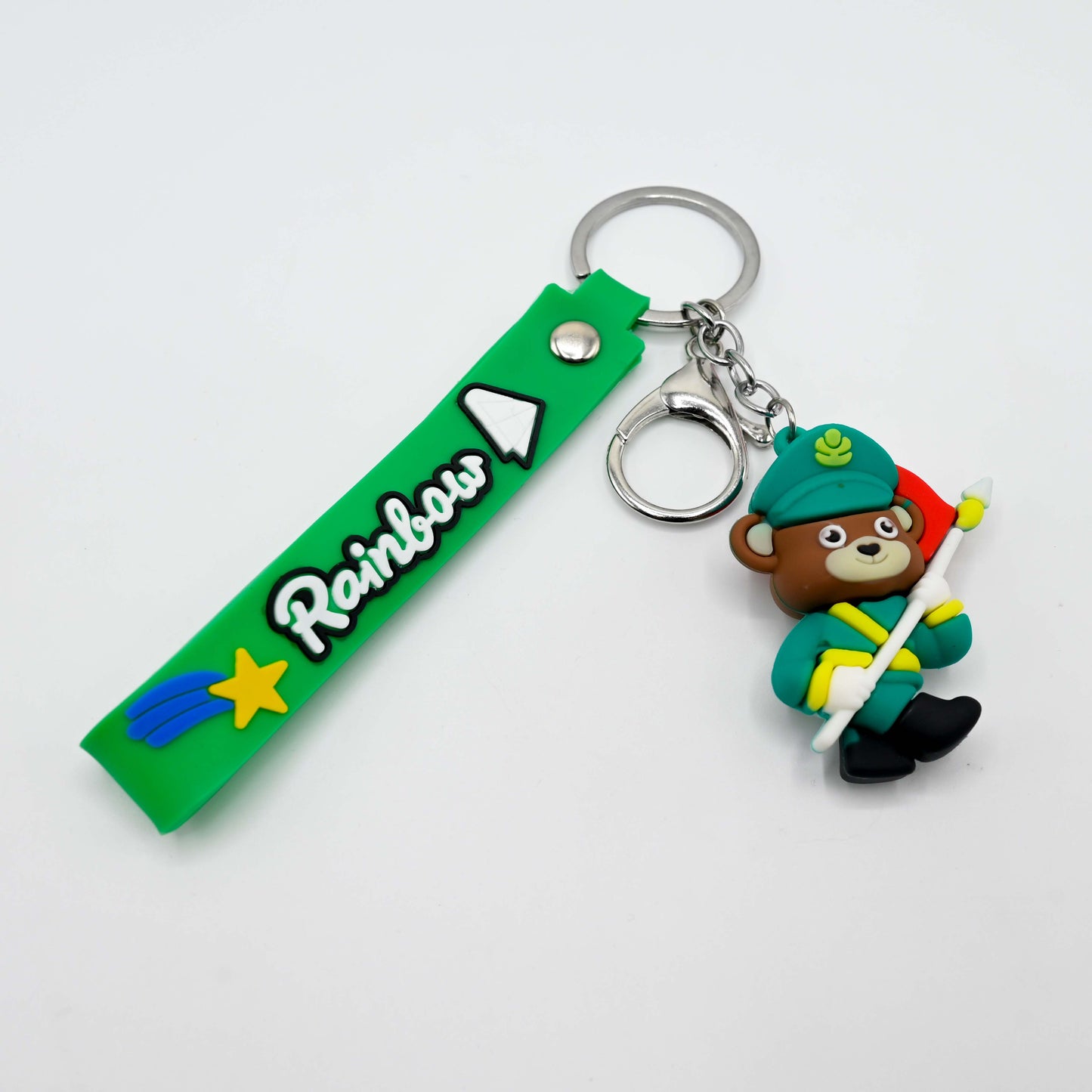 Rainbow Red Strap Teddy Bear Keychain (JB-09)