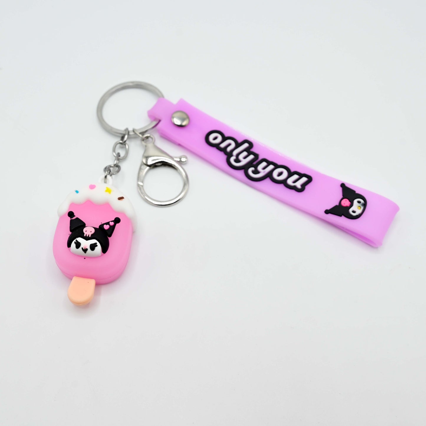 Cute Ice Cream Keychain with Rubber Strap (JB-06)