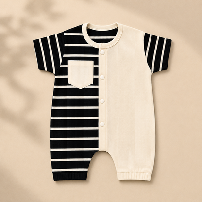 Infant Baby Boys Romper China Imported Fabric Black And White