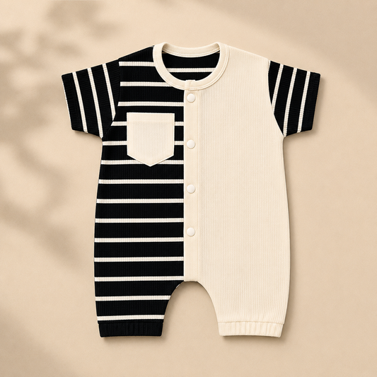 Infant Baby Boys Romper China Imported Fabric Black And White