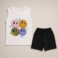 Girls Smiley Face Print Summer Co-ord Set - kids clothing by New Outfit Pakistan - image 2