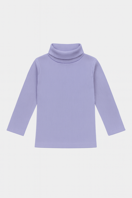 Girl High-Neck Sweater (Purple )