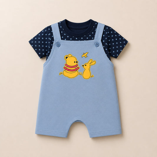 2pcs Baby Boys Romper Set – Bear & Bunny Friends - kids clothing by New Outfit Pakistan - image 3