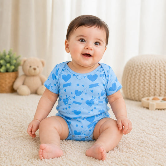 Baby Girl  Printed Romper – Hearts & Smiles