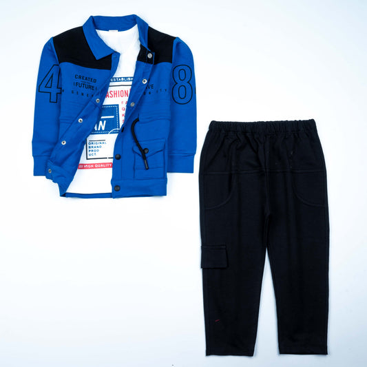 Boys Printed Full Sleeve Suit - kids clothing by New Outfit Pakistan