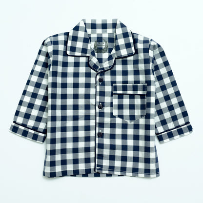 Classic Navy Checkered Boys Night Suit