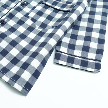 Classic Navy Checkered Boys Night Suit