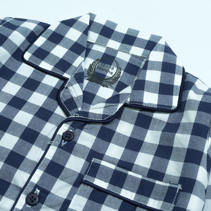 Classic Navy Checkered Boys Night Suit