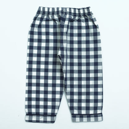 Classic Navy Checkered Boys Night Suit