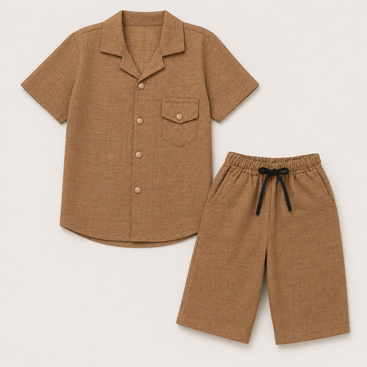 Boys Premium Linen Look Co-Ord Set - kids clothing by New Outfit Pakistan