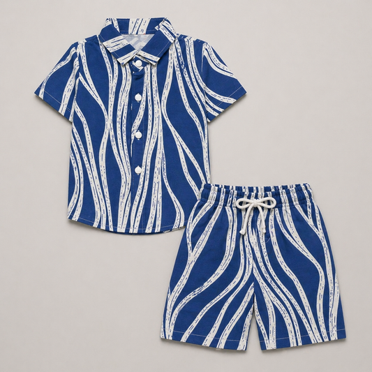 Royal Blue Summer Co-ord Set - kids clothing by New Outfit Pakistan - image 3