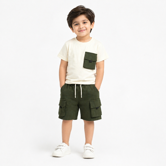 Boys Utility Cargo Co-Ord Set - kids clothing by New Outfit Pakistan