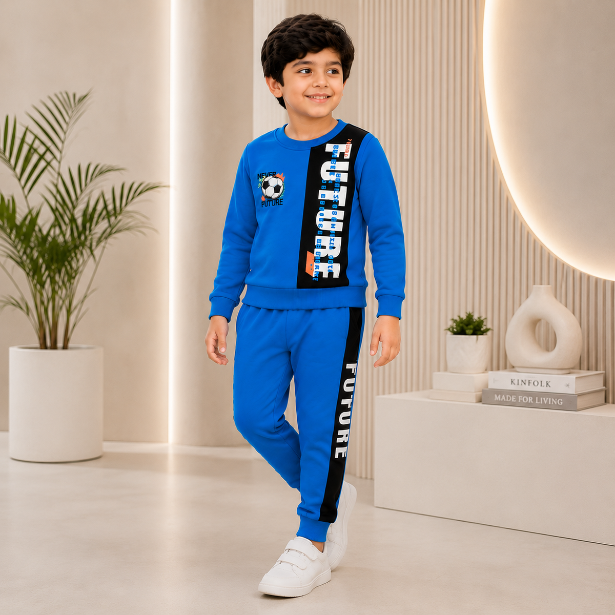 Boys Future Graphic Tracksuit – Full Sleeve Sweatshirt & Jogger Set (NOF-1946/7)