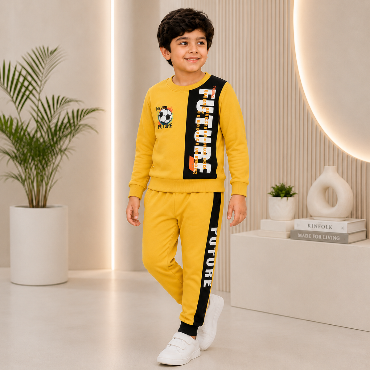 Boys Future Graphic Tracksuit – Full Sleeve Sweatshirt & Jogger Set (NOF-1946/7)