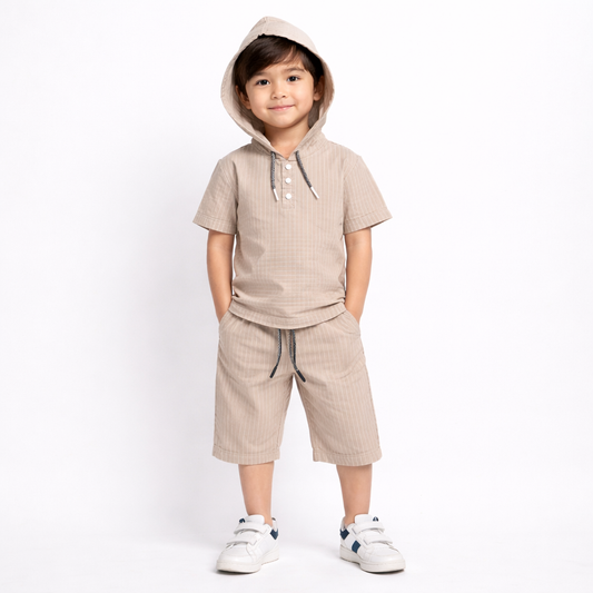 Boys Half Sleeve Hood Suit - kids clothing by New Outfit Pakistan