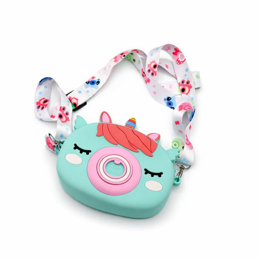 Cute Unicorn Camera-Style Silicone Sling Bag for Kids & Girls (JB-07)