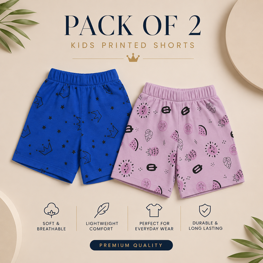 Playtime Luxe Duo – Premium Cotton Kids Shorts Set