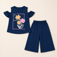 Girls Navy Blue Floral Co-Ord Set EG-163 - kids clothing by New Outfit Pakistan - image 2