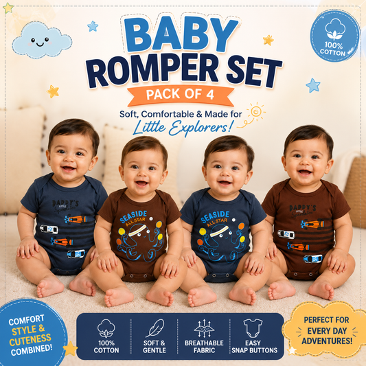 Pack of 4 Baby Romper Set