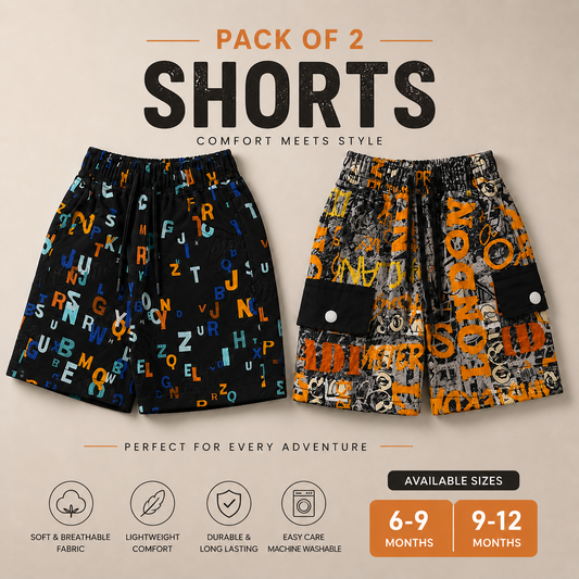 Pack of 2 Baby Boys Printed Shorts