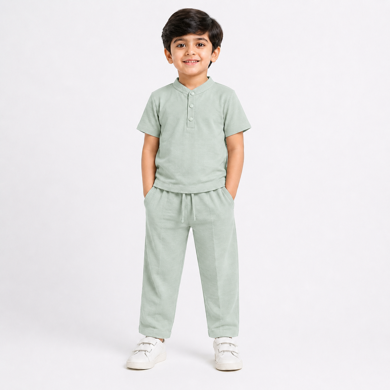 Kids Brown Casual Summer Co-Ord Set for Boys