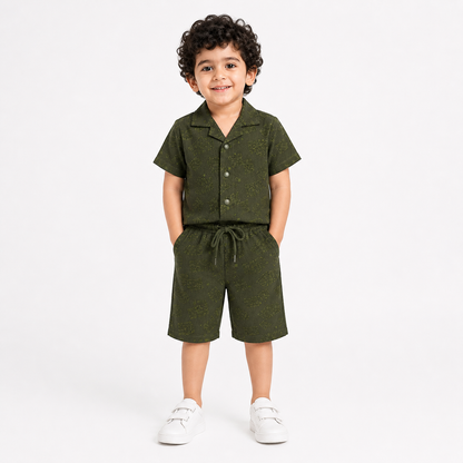 Kids Black Premium Summer Co-Ord Set for Boys