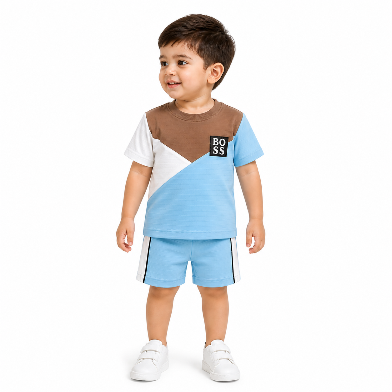 Kids Color Block Summer Co-Ord Set for Boys